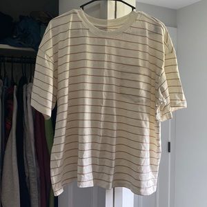 Cream stripped “boyfriend” tee